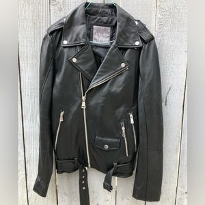 ZARA MAN Lambskin Leather Motorcycle Jacket